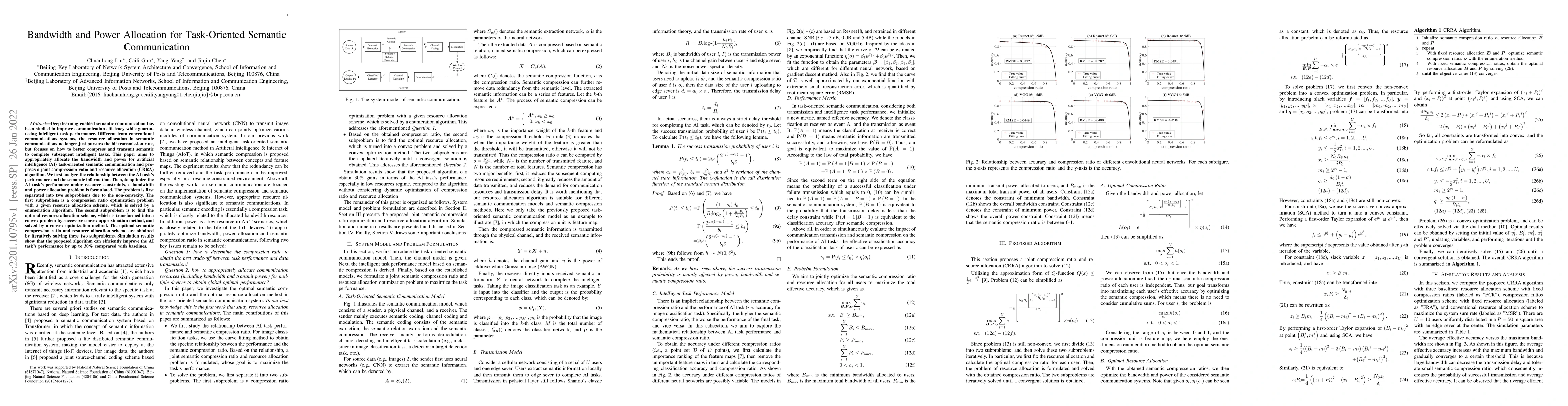 Thumbnail for Bandwidth and Power Allocation for Task-Oriented SemanticCommunication