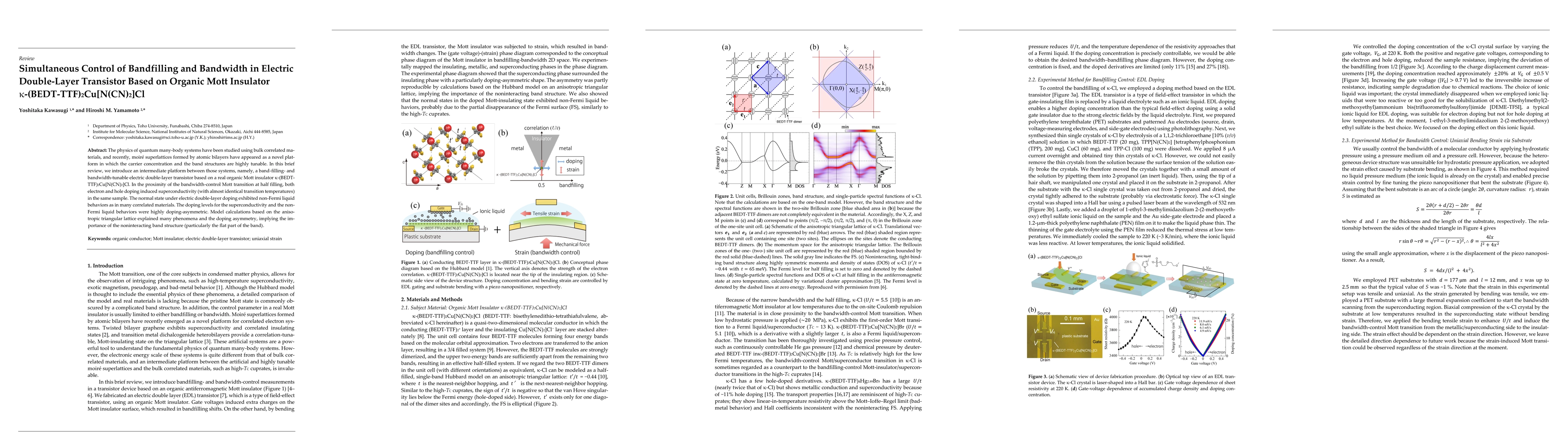 Thumbnail for Simultaneous Control of Bandfilling and Bandwidth in Electric
  Double-Layer Transistor Based on Organic Mott Insulator
  $\kappa$-(BEDT-TTF)$_{2}$Cu[N(CN)$_{2}$]Cl