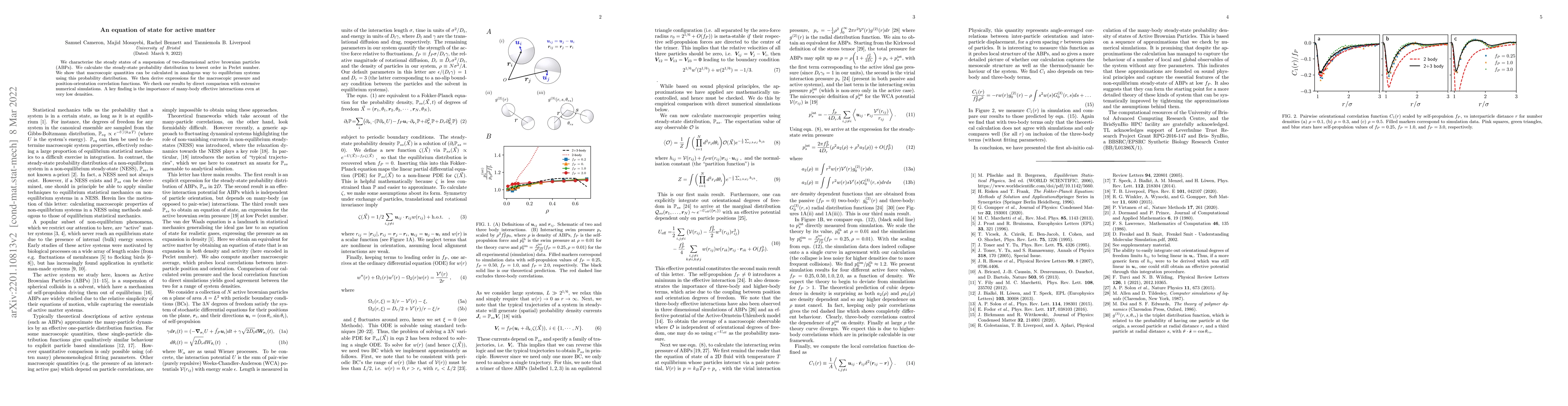 Thumbnail for An equation of state for active matter