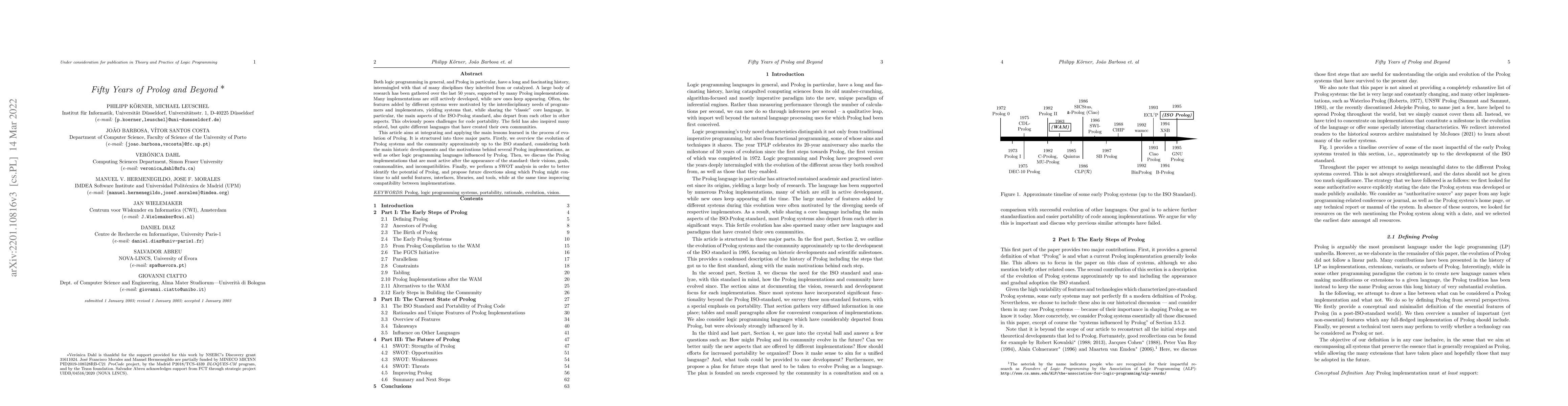 Thumbnail for Fifty Years of Prolog and Beyond