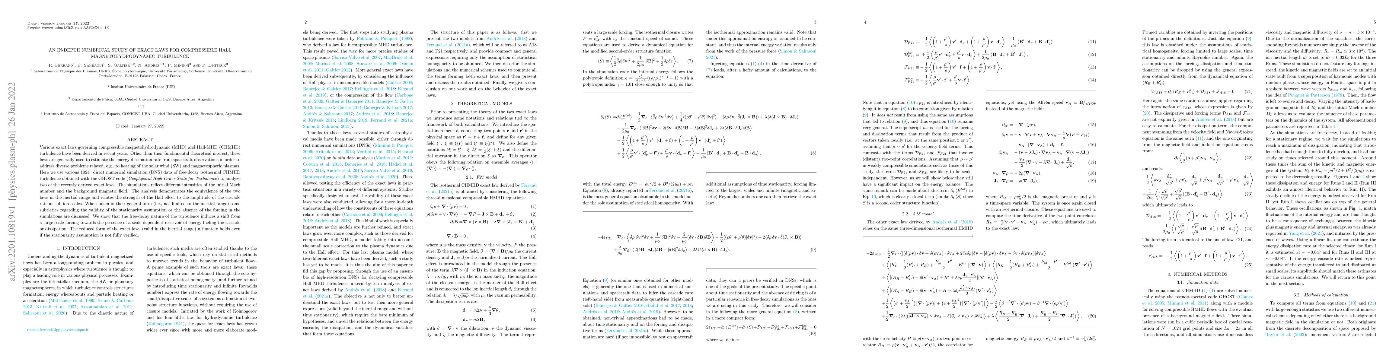 Thumbnail for An in-depth numerical study of exact laws for compressible Hall
  magnetohydrodynamic turbulence