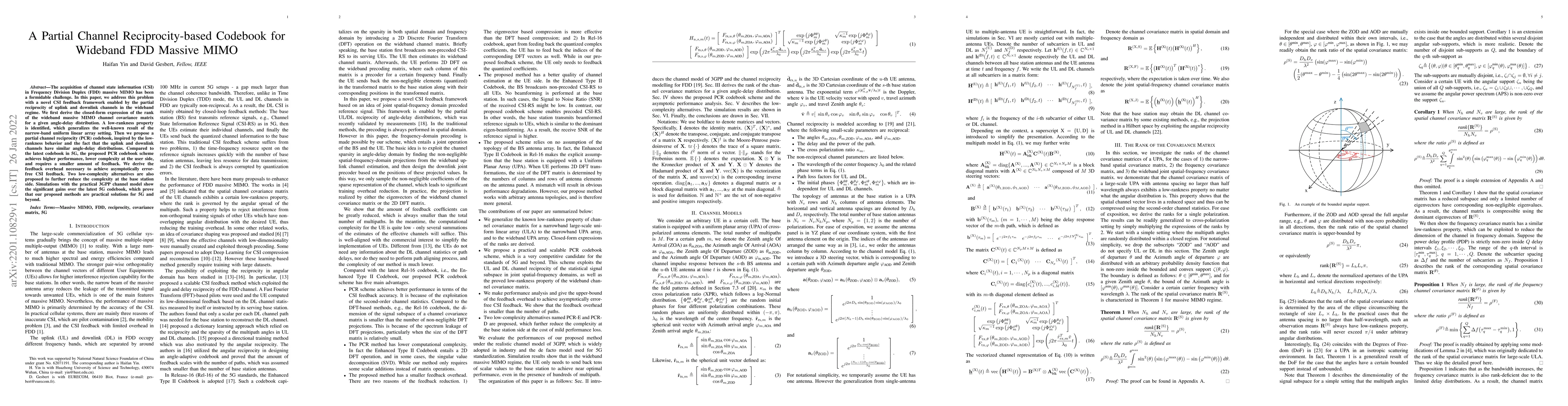 Thumbnail for A Partial Channel Reciprocity-based Codebook for Wideband FDD Massive
  MIMO
