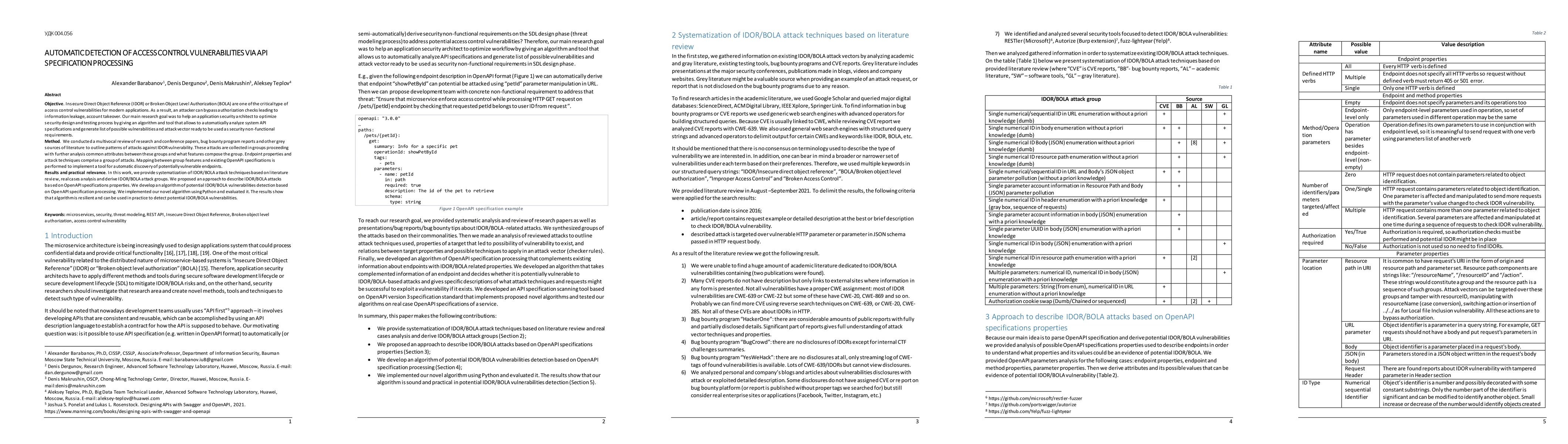 Thumbnail for Automatic detection of access control vulnerabilities via API
  specification processing