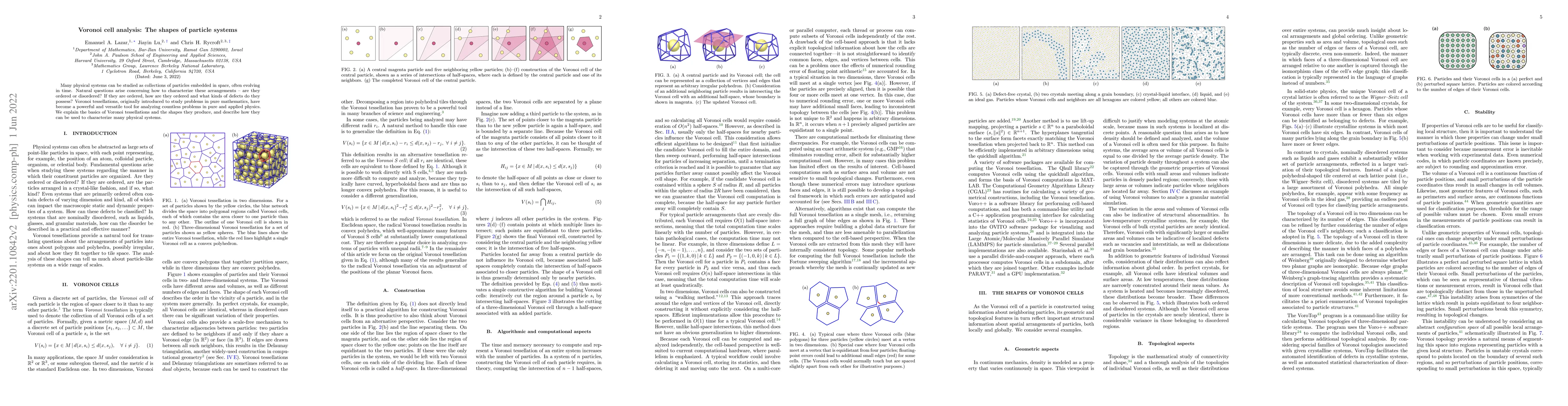 Thumbnail for Voronoi cell analysis: The shapes of particle systems