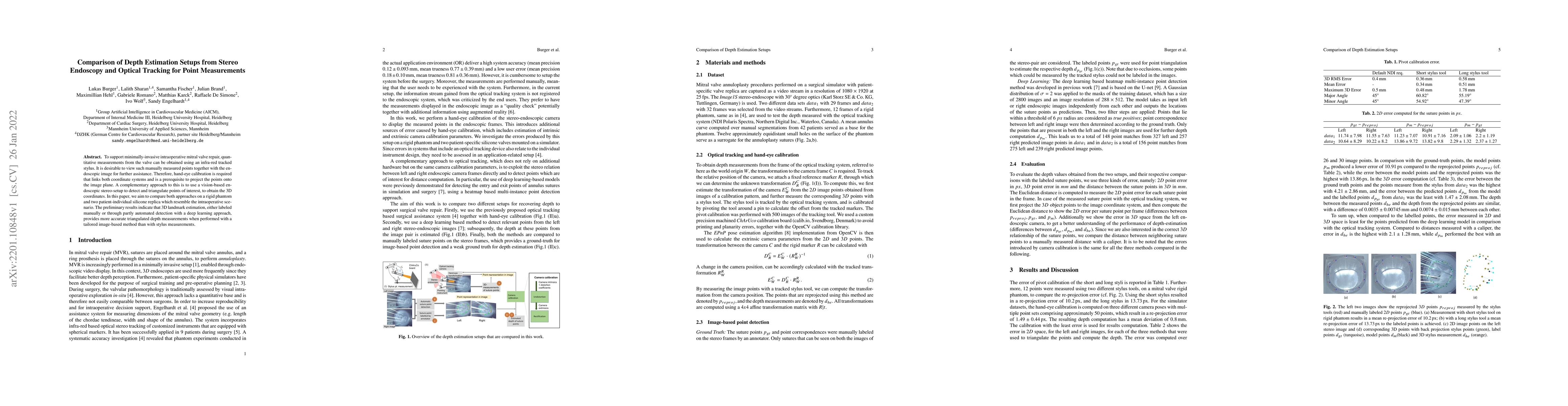 Thumbnail for Comparison of Depth Estimation Setups from Stereo Endoscopy and Optical
  Tracking for Point Measurements