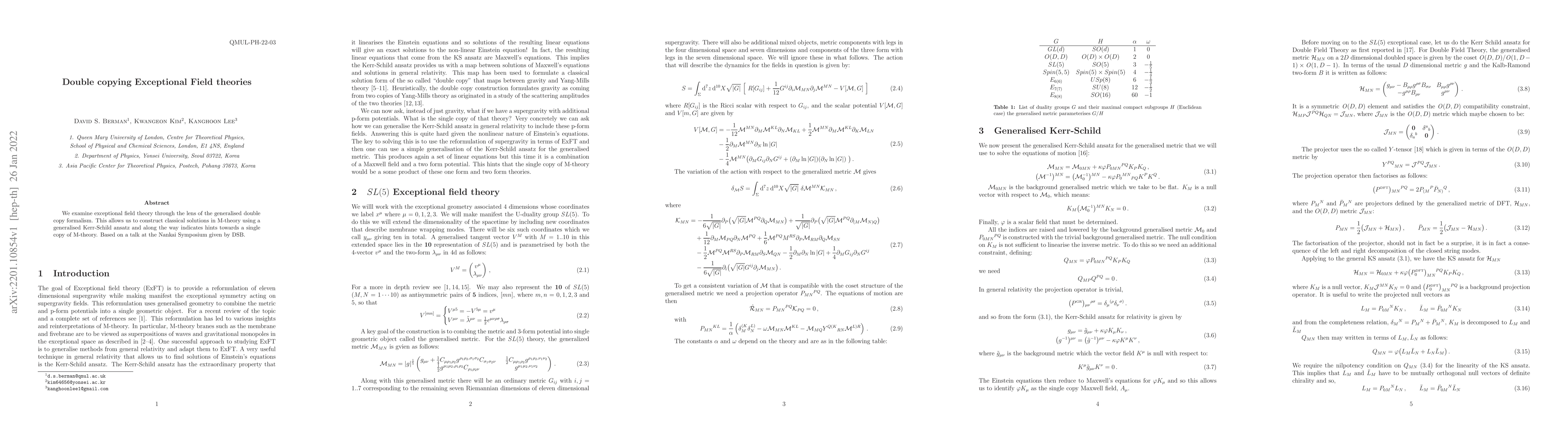 Thumbnail for Double copying Exceptional Field theories