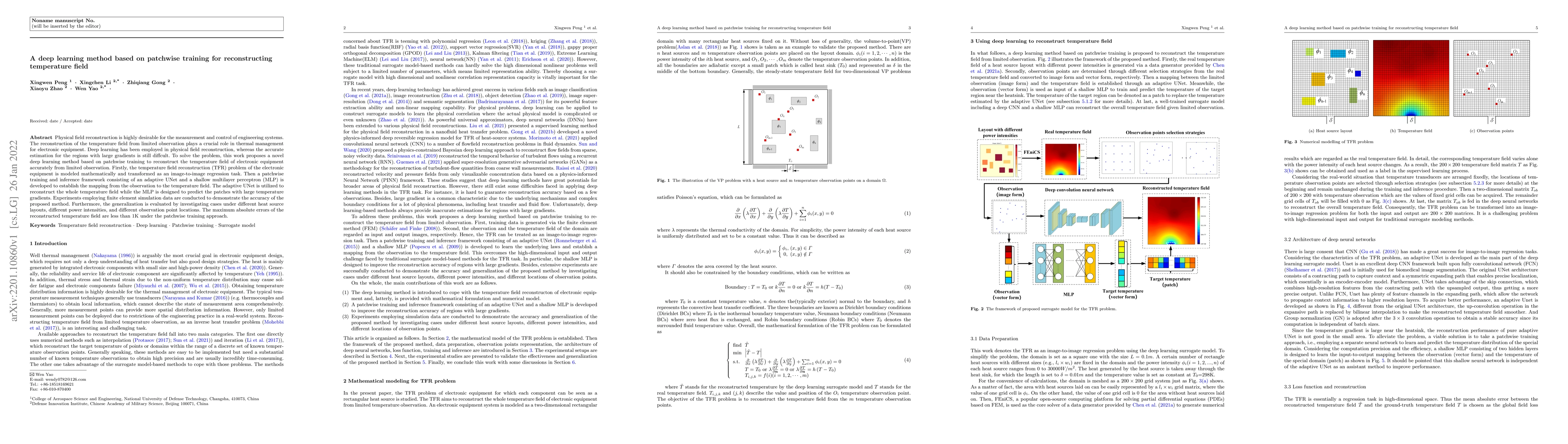 Thumbnail for A deep learning method based on patchwise training for reconstructing
  temperature field
