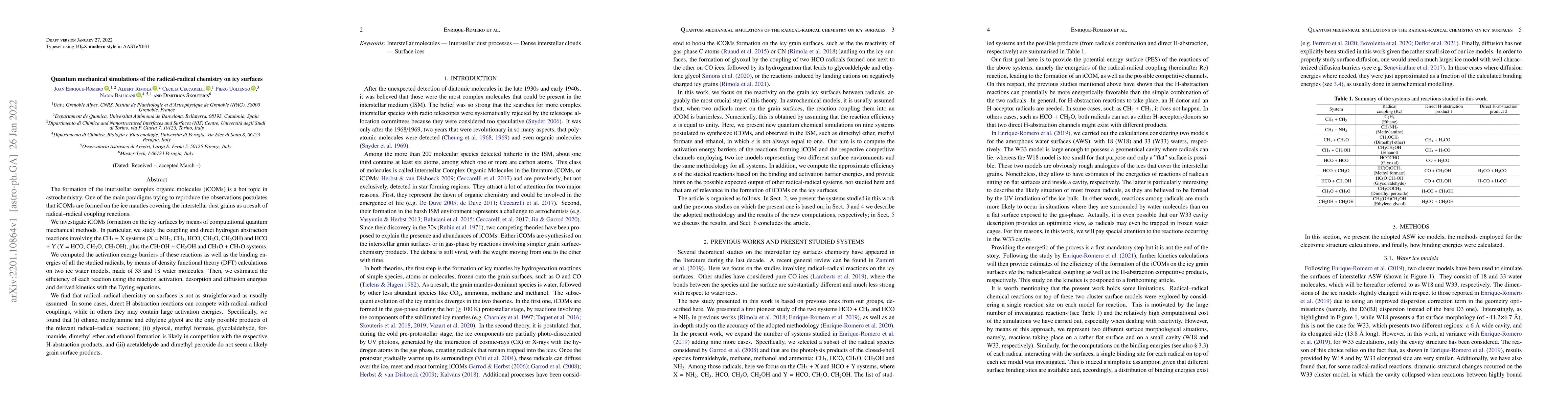 Thumbnail for Quantum mechanical simulations of the radical-radical chemistry on icy
  surfaces