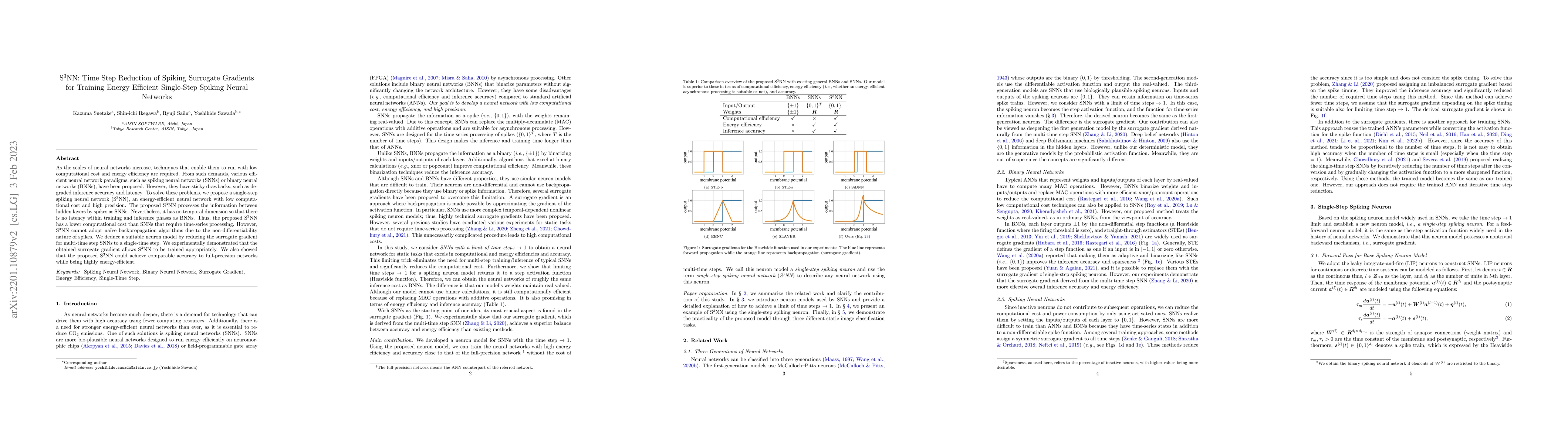 Thumbnail for S$^3$NN: Time Step Reduction of Spiking Surrogate Gradients for Training
  Energy Efficient Single-Step Spiking Neural Networks