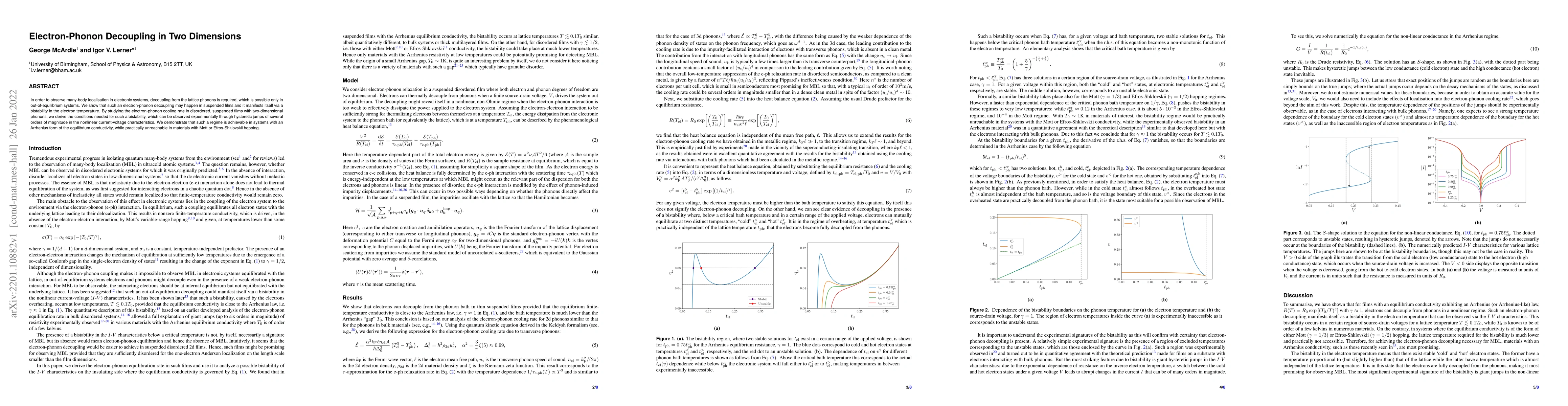 Thumbnail for Electron-Phonon Decoupling in Two Dimensions