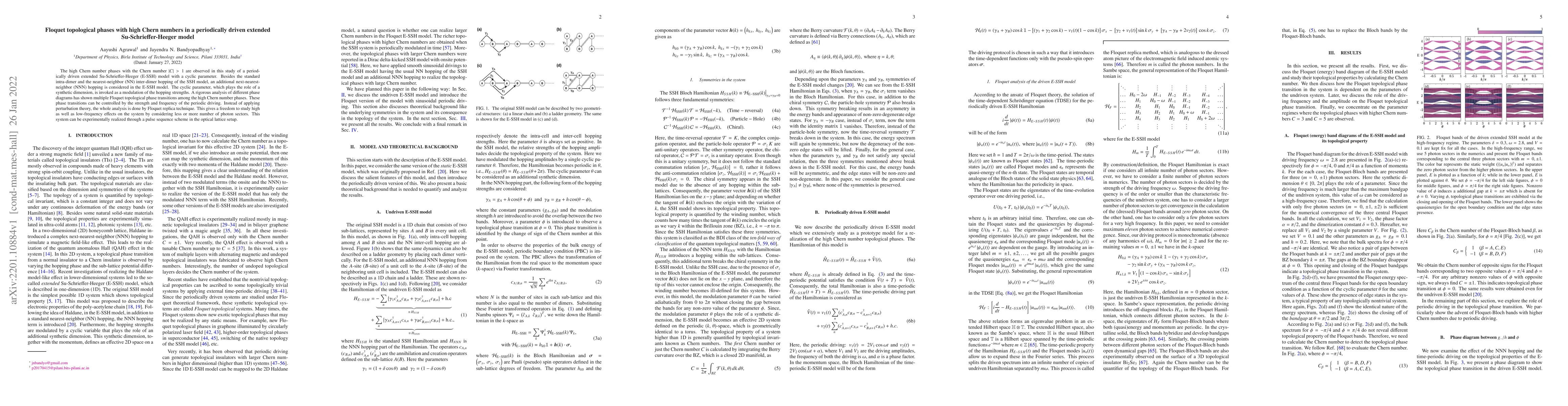 Thumbnail for Floquet topological phases with high Chern numbers in a periodically
  driven extended Su-Schrieffer-Heeger model