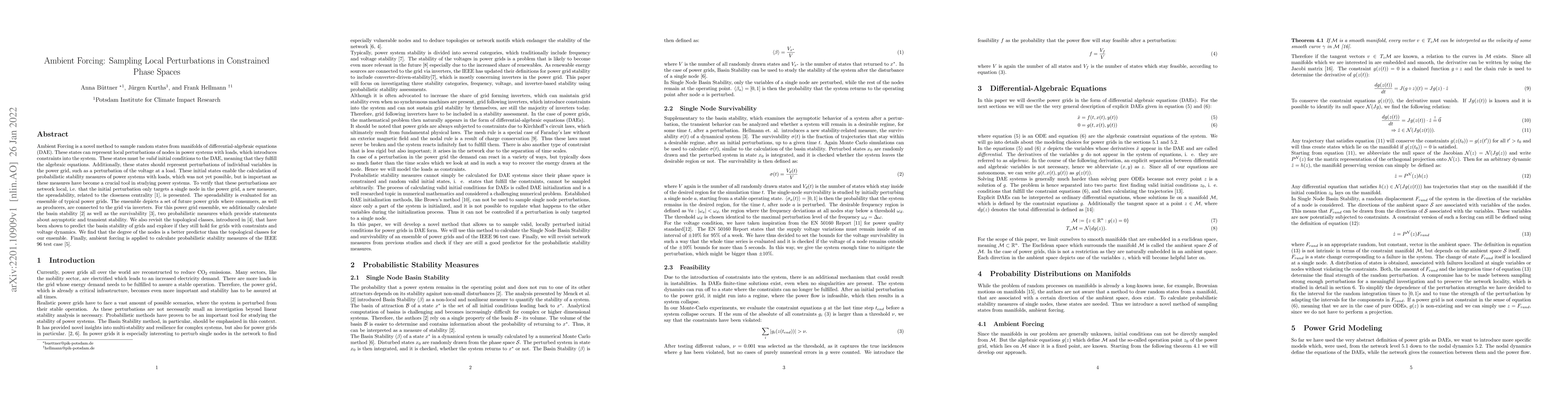 Thumbnail for Ambient Forcing: Sampling Local Perturbations in Constrained Phase
  Spaces