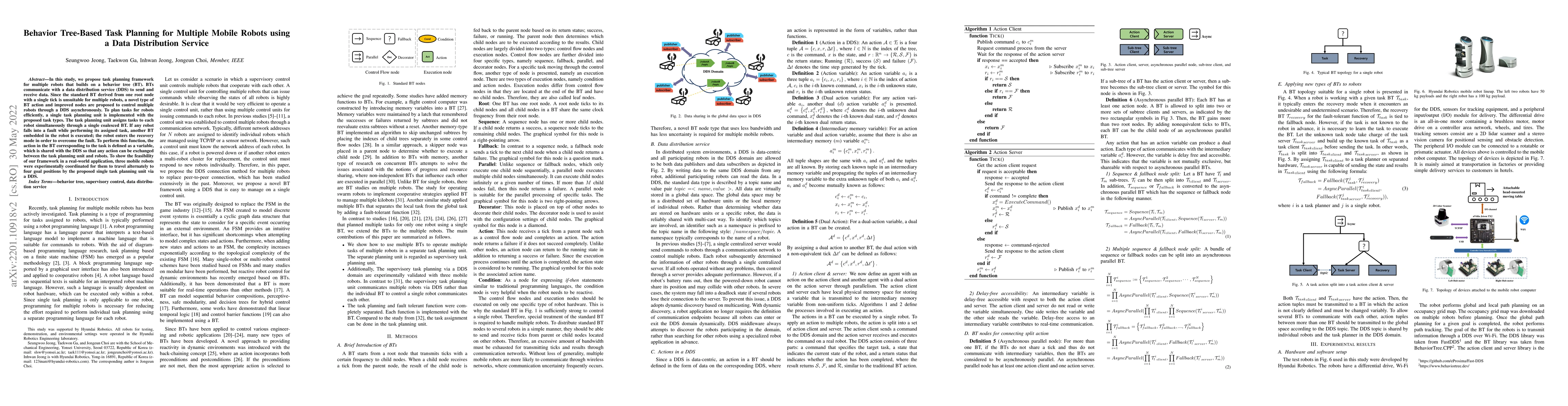 Thumbnail for Behavior Tree-Based Task Planning for Multiple Mobile Robots using a
  Data Distribution Service