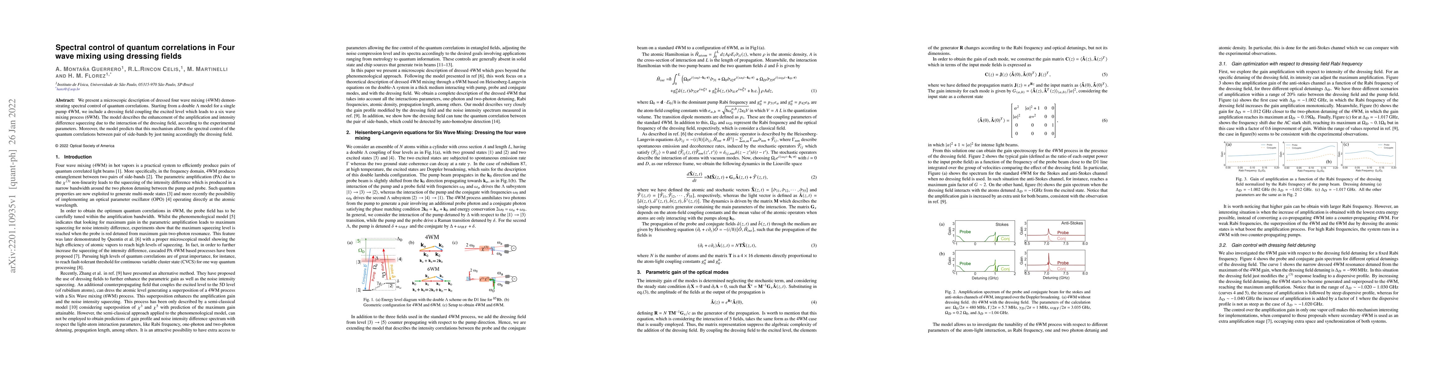 Thumbnail for Spectral control of quantum correlations in Four wave mixing using
  dressing fields