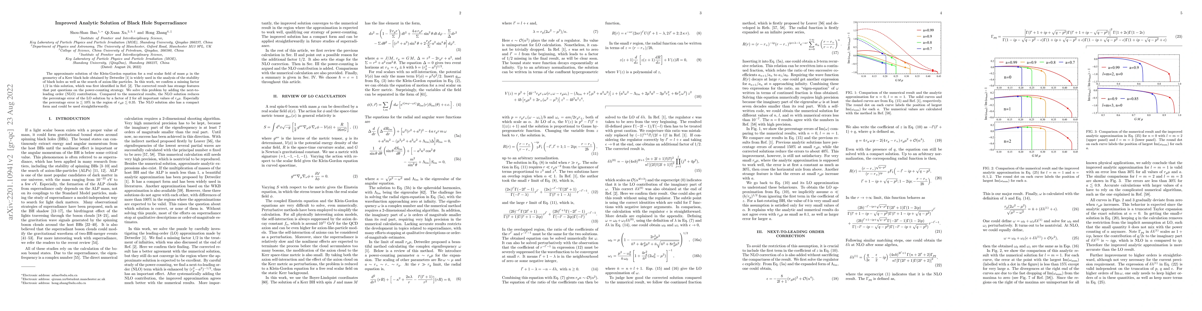Thumbnail for Improved Analytic Solution of Black Hole Superradiance