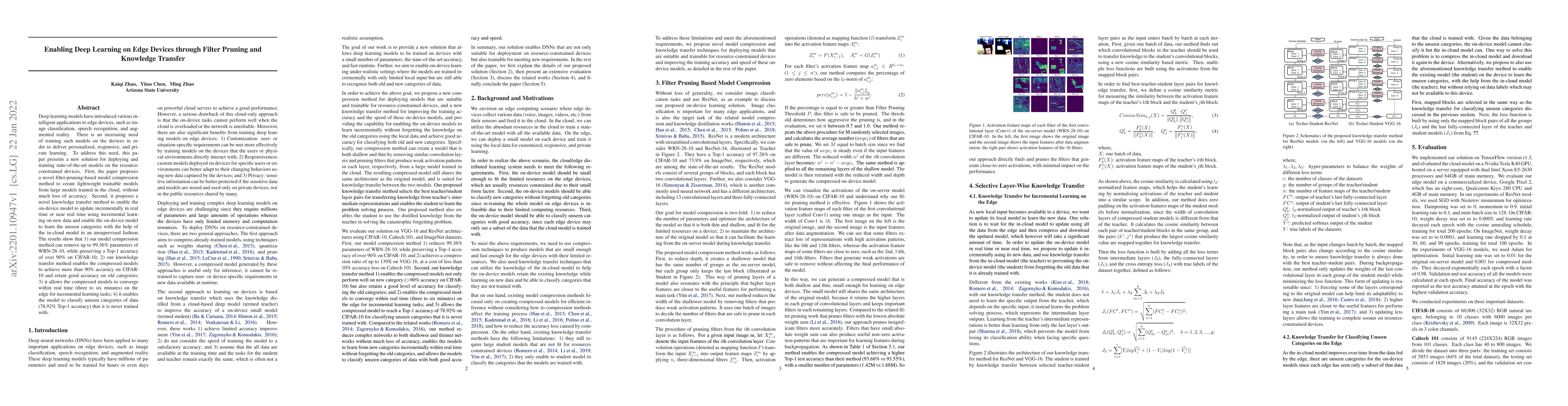 Thumbnail for Enabling Deep Learning on Edge Devices through Filter Pruning and
  Knowledge Transfer