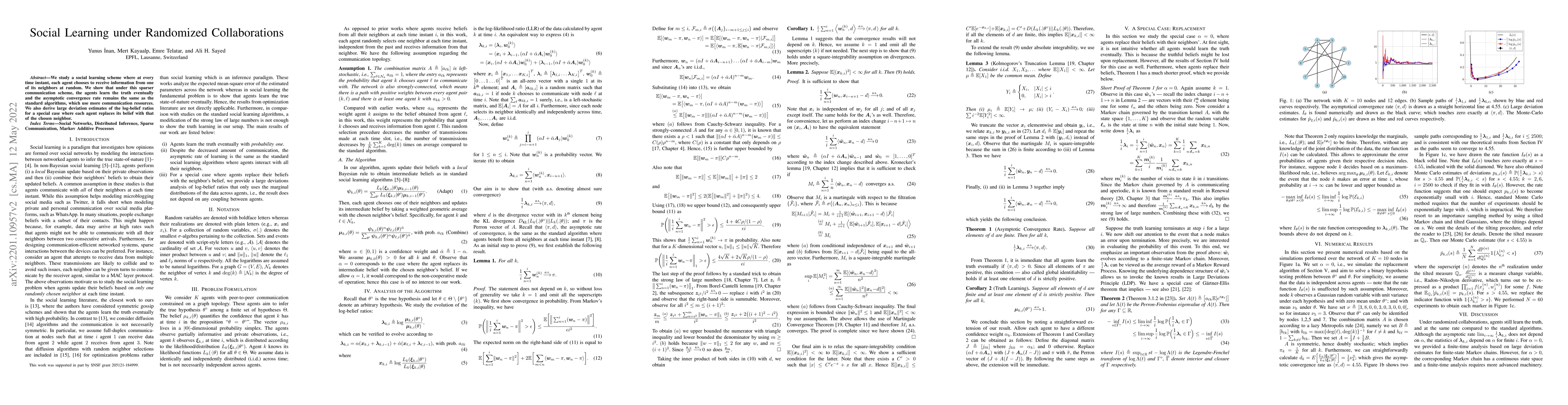 Thumbnail for Social Learning under Randomized Collaborations
