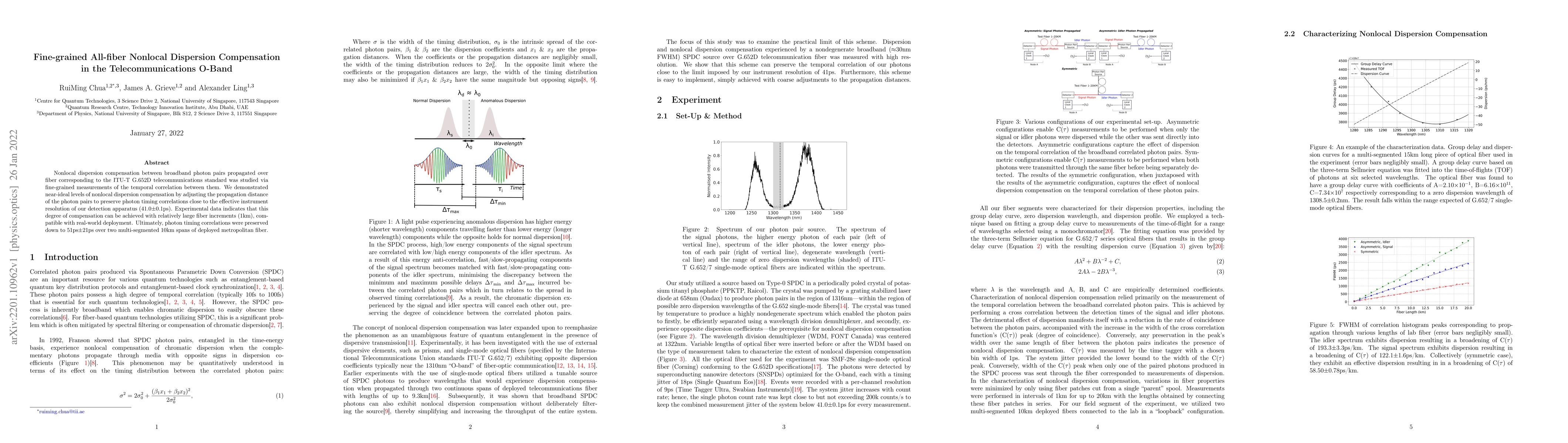 Thumbnail for Fine-grained All-fiber Nonlocal Dispersion Compensation in the
  Telecommunications O-Band