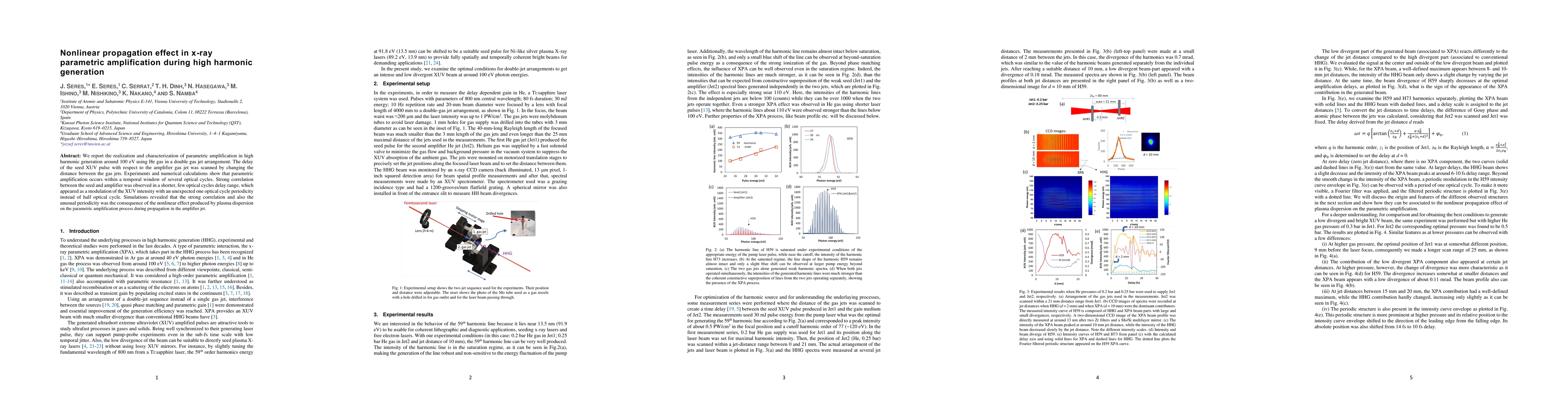 Thumbnail for Nonlinear propagation effect in x-ray parametric amplification during
  high harmonic generation