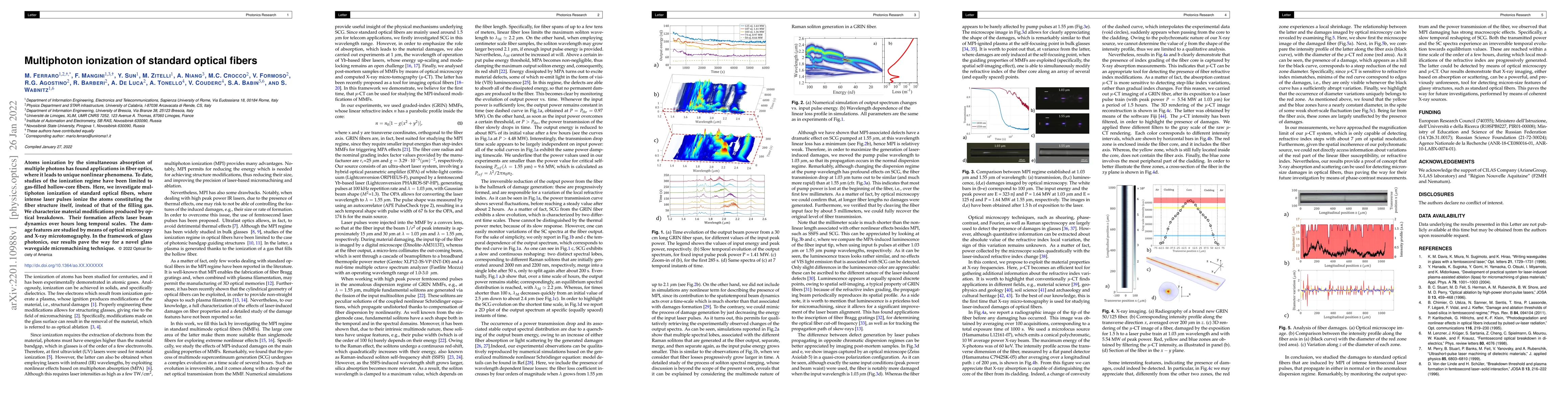 Thumbnail for Multiphoton ionization of standard optical fibers
