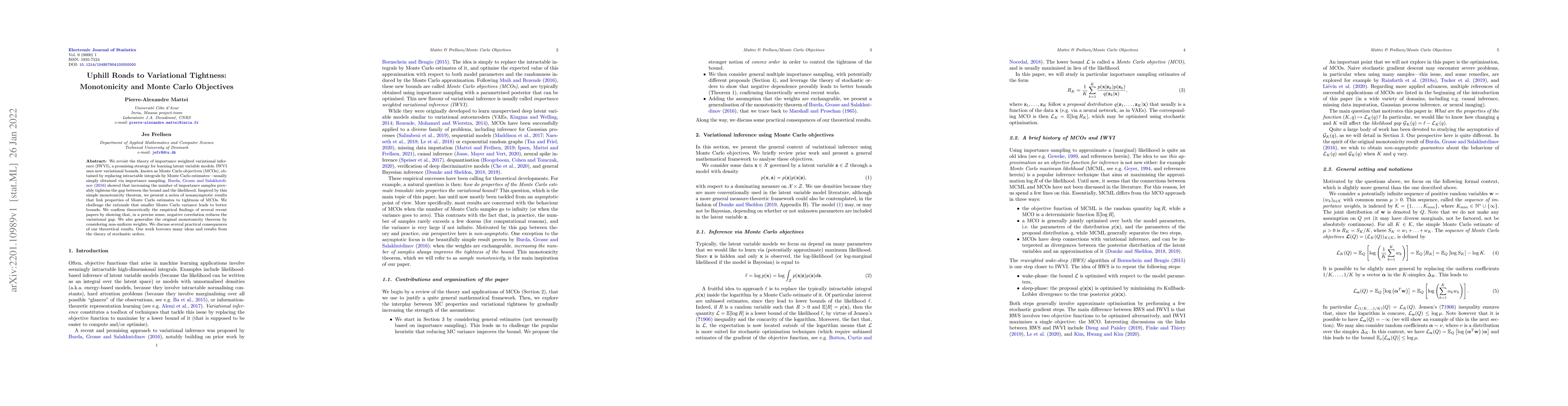 Thumbnail for Uphill Roads to Variational Tightness: Monotonicity and Monte Carlo
  Objectives