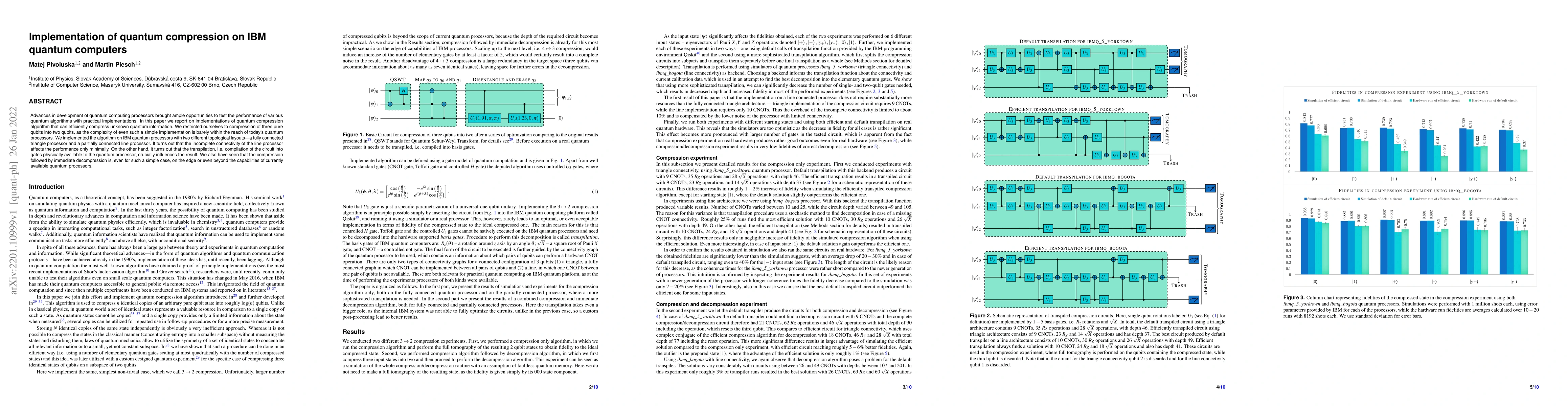 Thumbnail for Implementation of quantum compression on IBM quantum computers