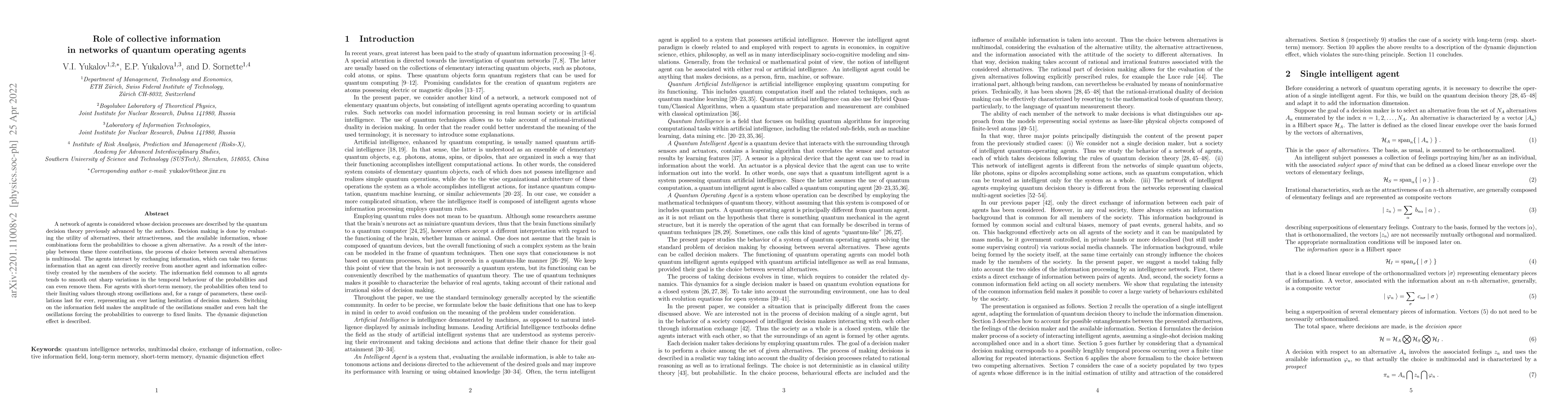 Thumbnail for Role of collective information in networks of quantum operating agents