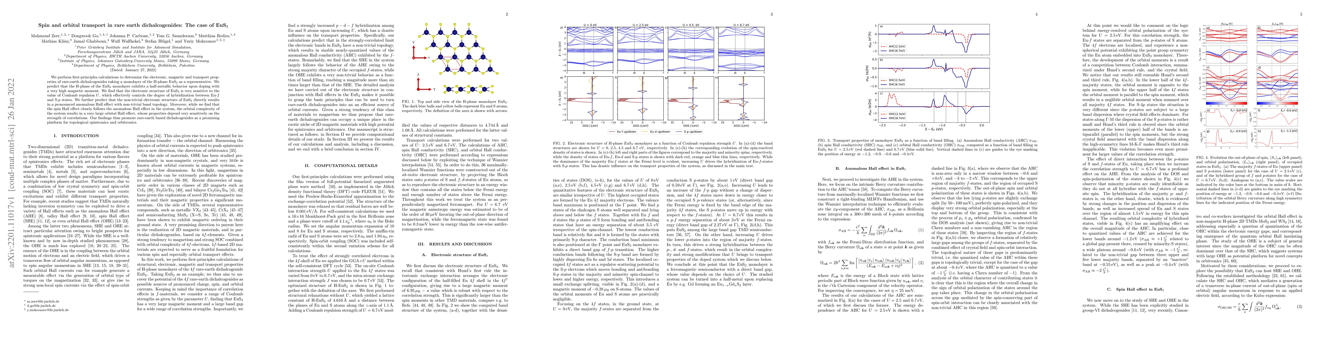 Thumbnail for Spin and orbital transport in rare earth dichalcogenides: The case of
  EuS$_2$
