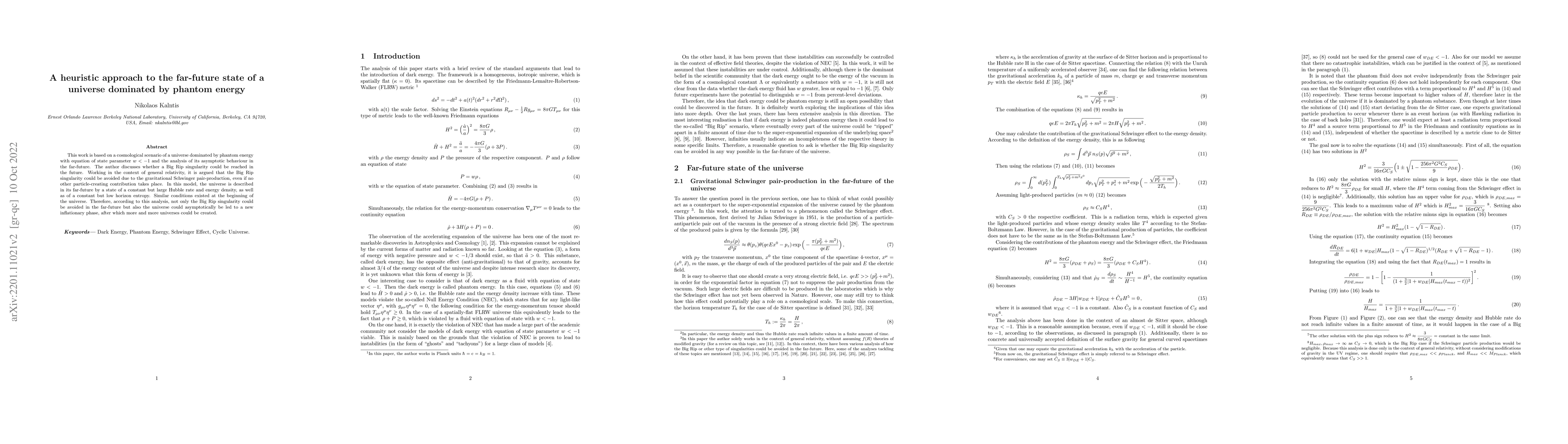Thumbnail for A Heuristic Approach to the Far-Future State of a Universe Dominated by
  Phantom Energy