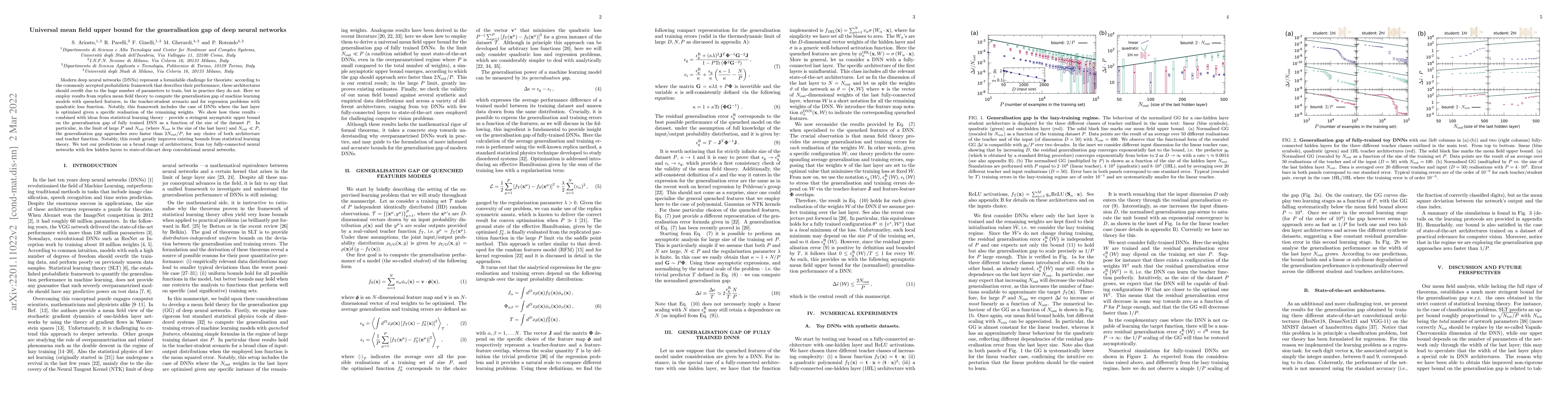 Thumbnail for Universal mean field upper bound for the generalisation gap of deep
  neural networks