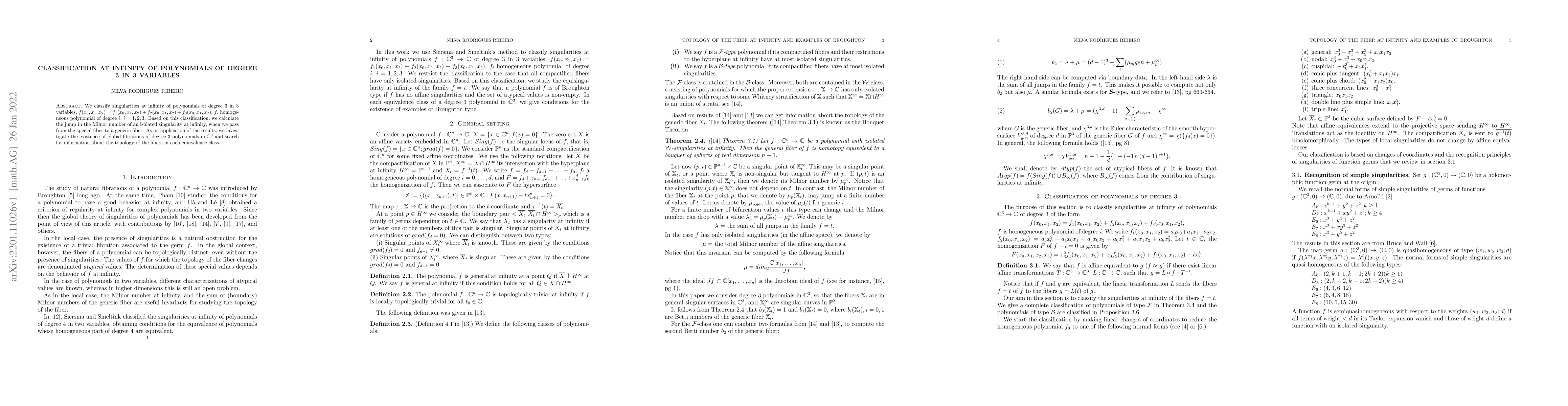 Thumbnail for Classification at infinity of polynomials of degree 3 in 3 variables