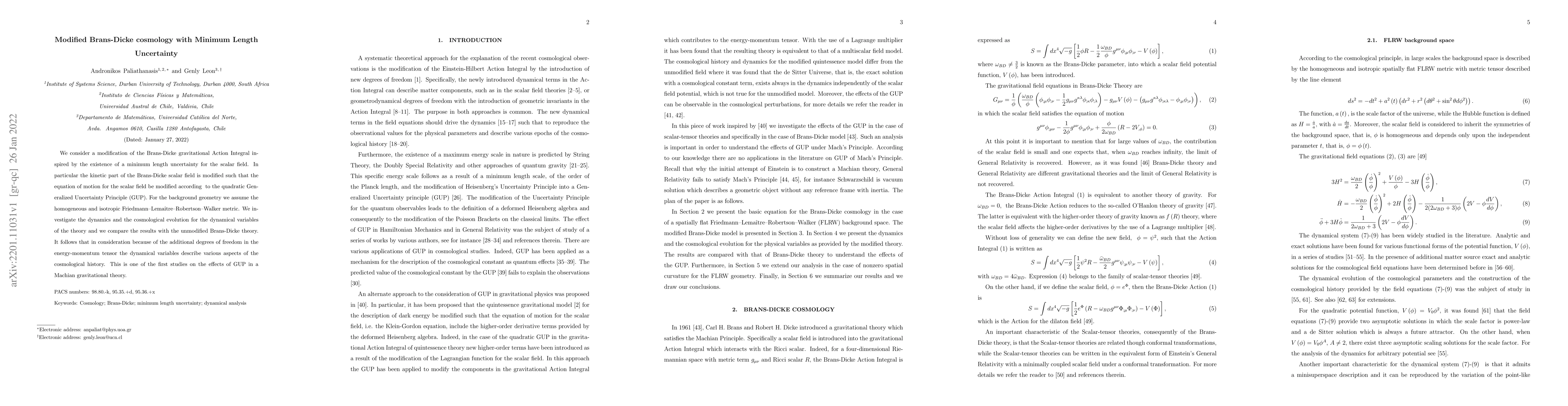 Thumbnail for Modified Brans-Dicke cosmology with Minimum Length Uncertainty