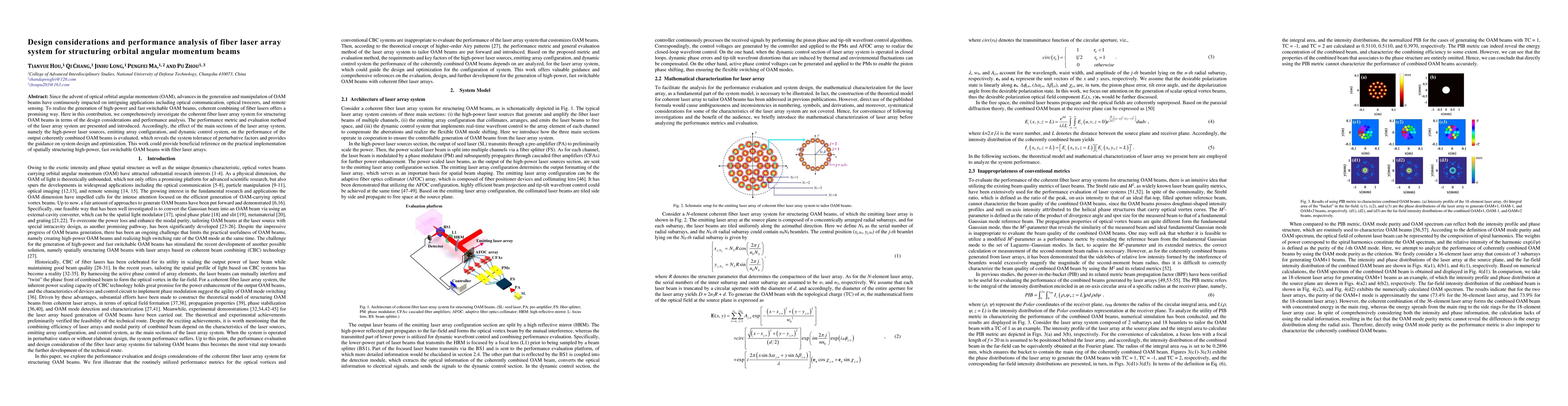 Thumbnail for Design considerations and performance analysis of fiber laser array
  system for structuring orbital angular momentum beams