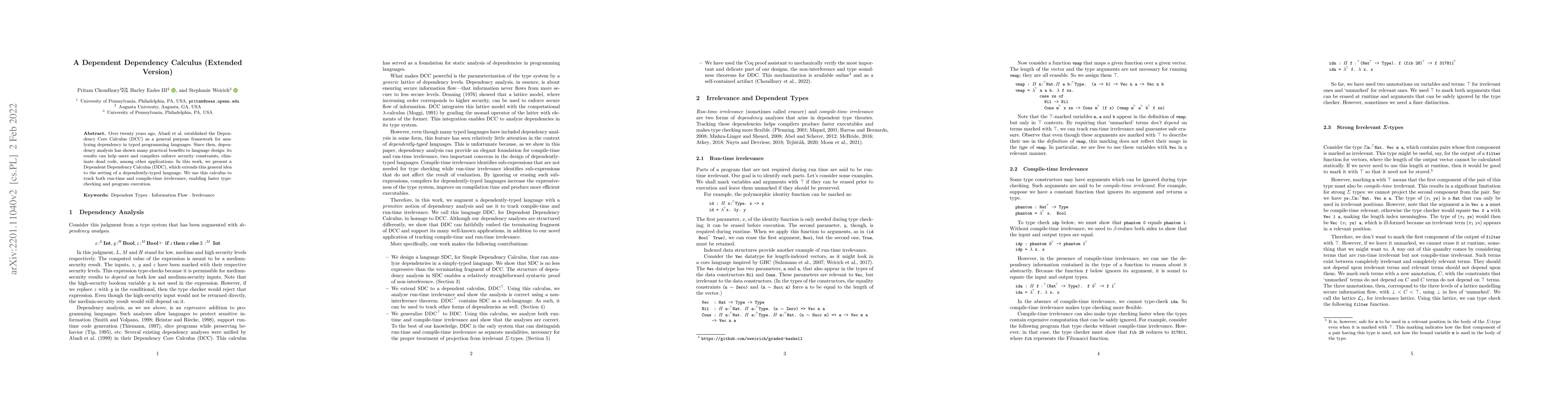 Thumbnail for A Dependent Dependency Calculus (Extended Version)