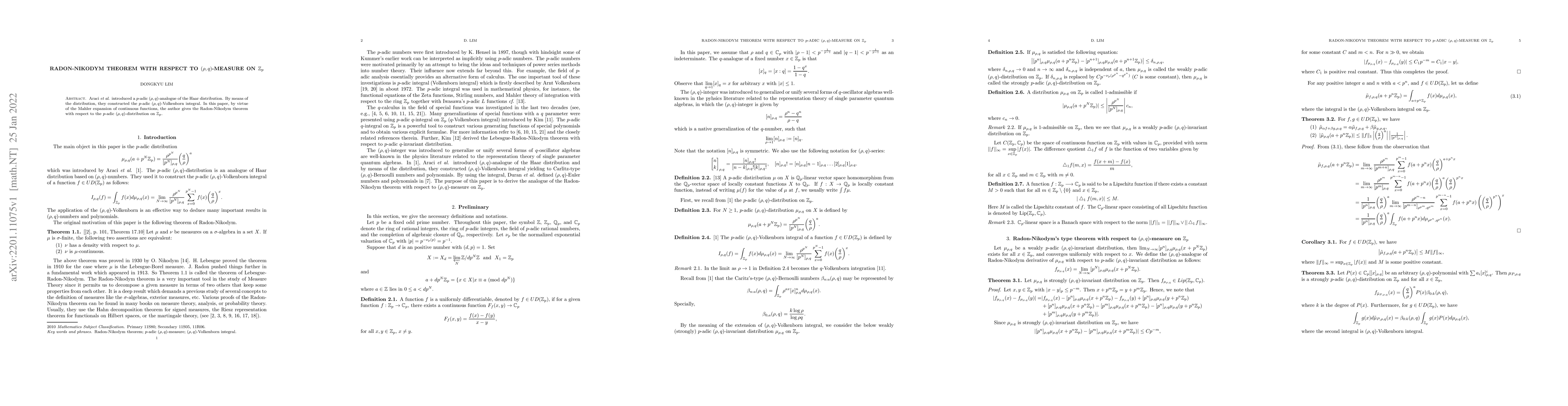 Thumbnail for Radon-Nikodym theorem with respect to $(\rho,q)$-measure on $\Bbb Z_p$