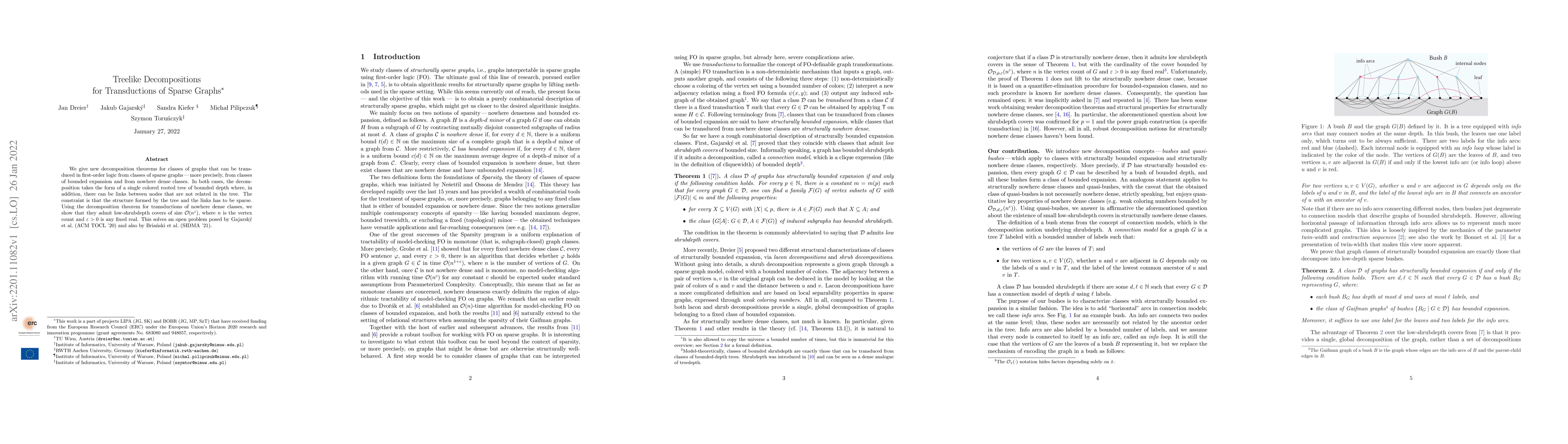 Thumbnail for Treelike decompositions for transductions of sparse graphs