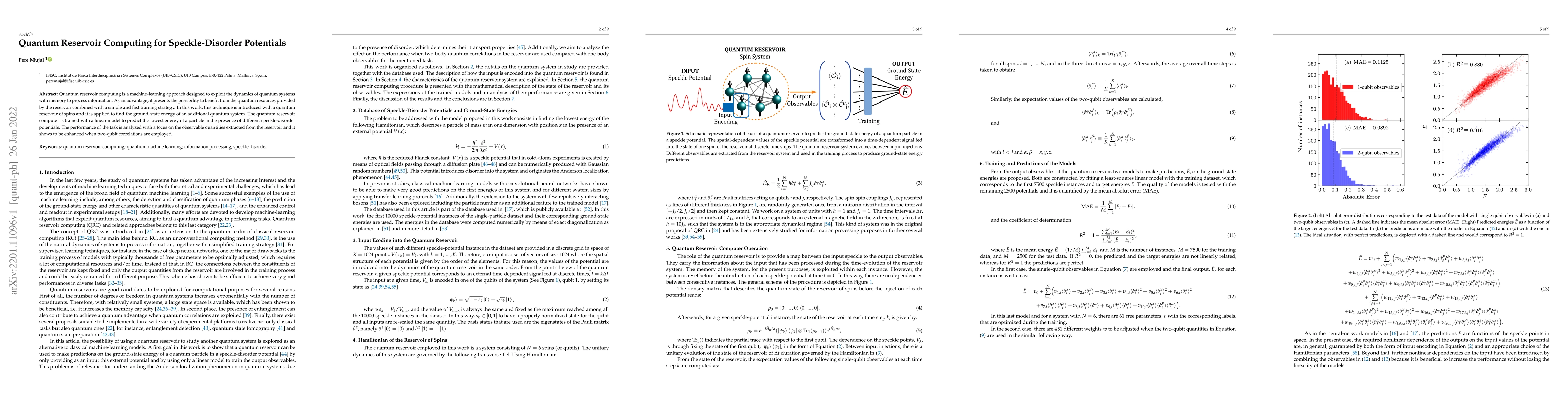 Thumbnail for Quantum Reservoir Computing for Speckle-Disorder Potentials