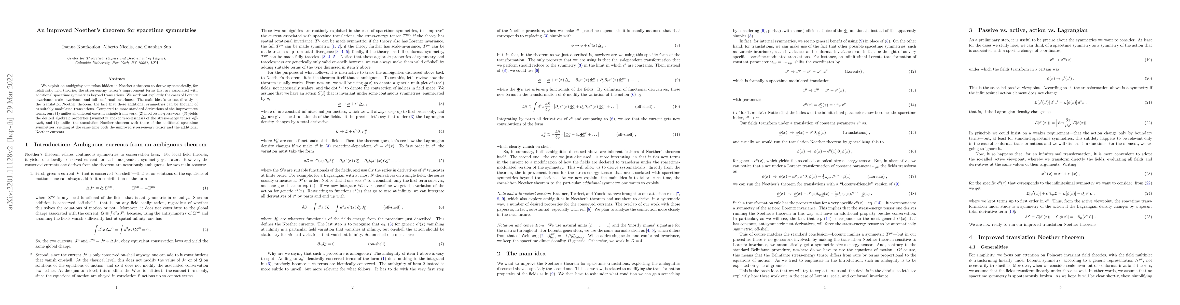 Thumbnail for An improved Noether's theorem for spacetime symmetries