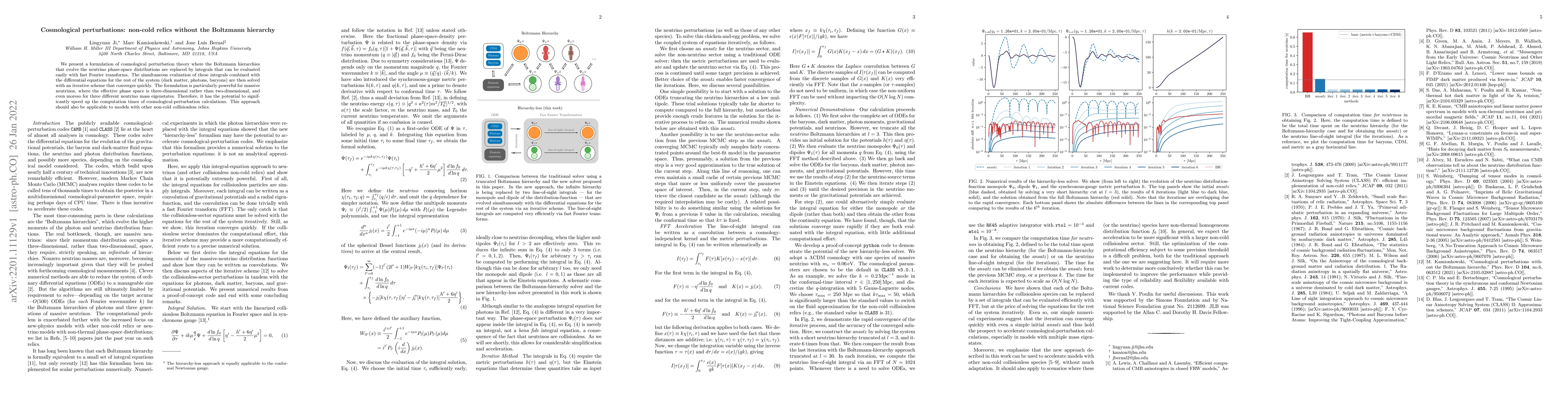Thumbnail for Cosmological perturbations: non-cold relics without the Boltzmann
  hierarchy