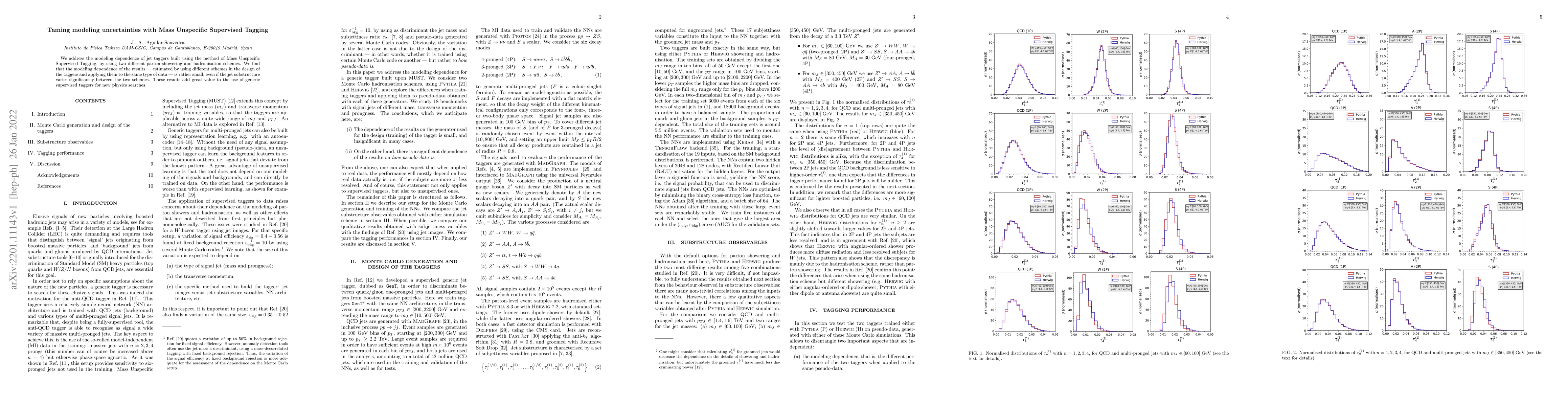 Thumbnail for Taming modeling uncertainties with Mass Unspecific Supervised Tagging