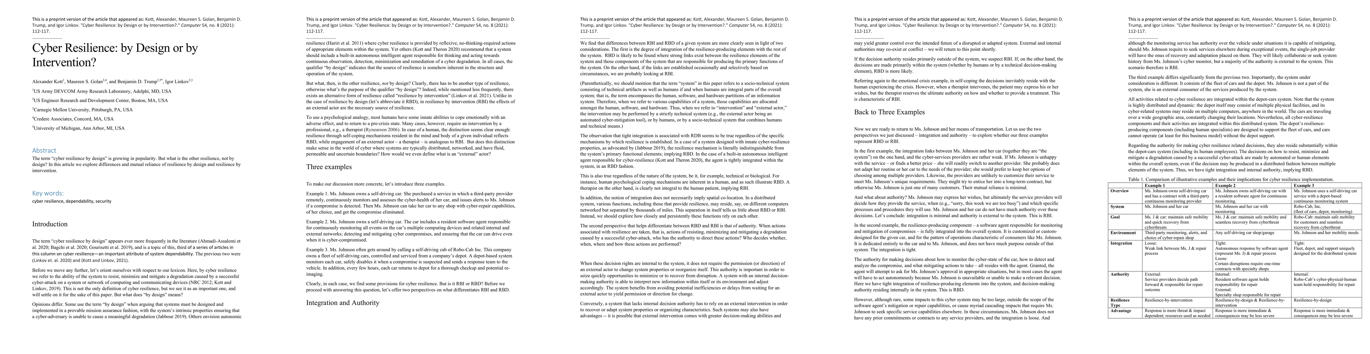 Thumbnail for Cyber Resilience: by Design or by Intervention?