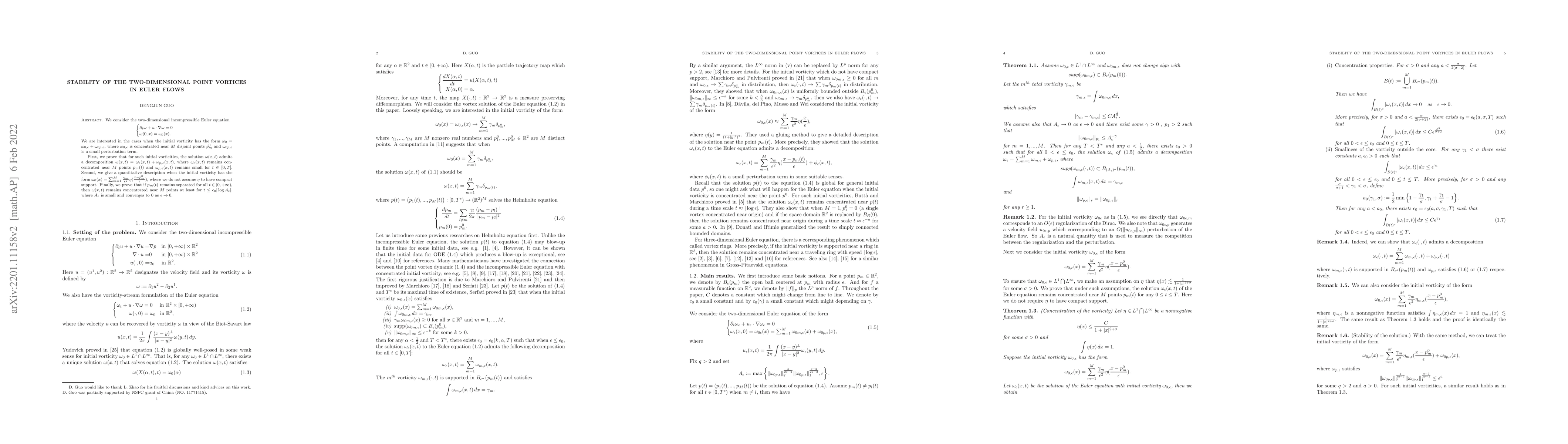 Thumbnail for Stability of the two-dimensional point vortices in Euler flows