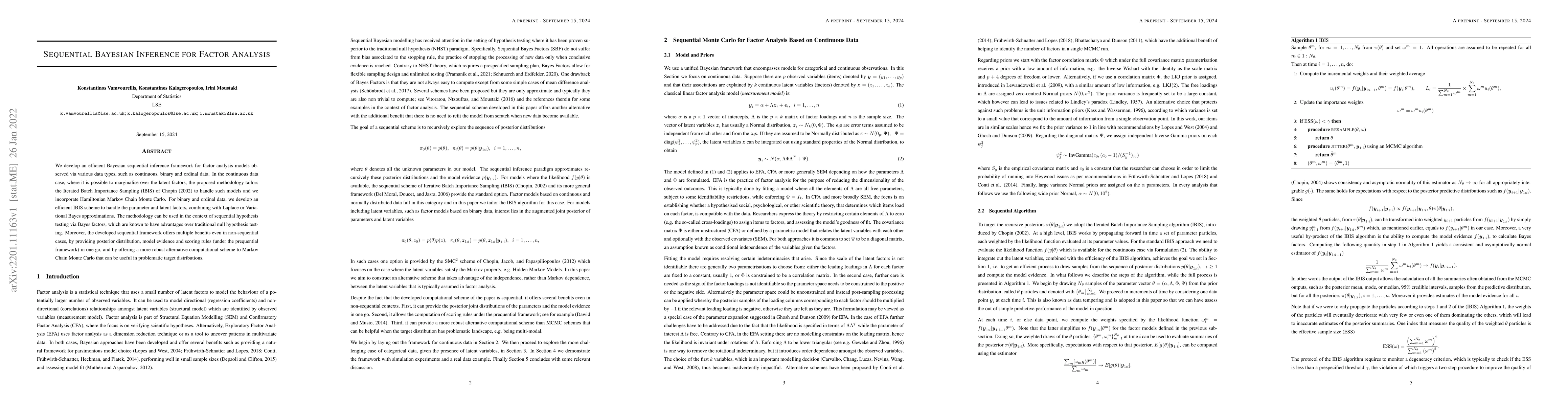Thumbnail for Sequential Bayesian Inference for Factor Analysis
