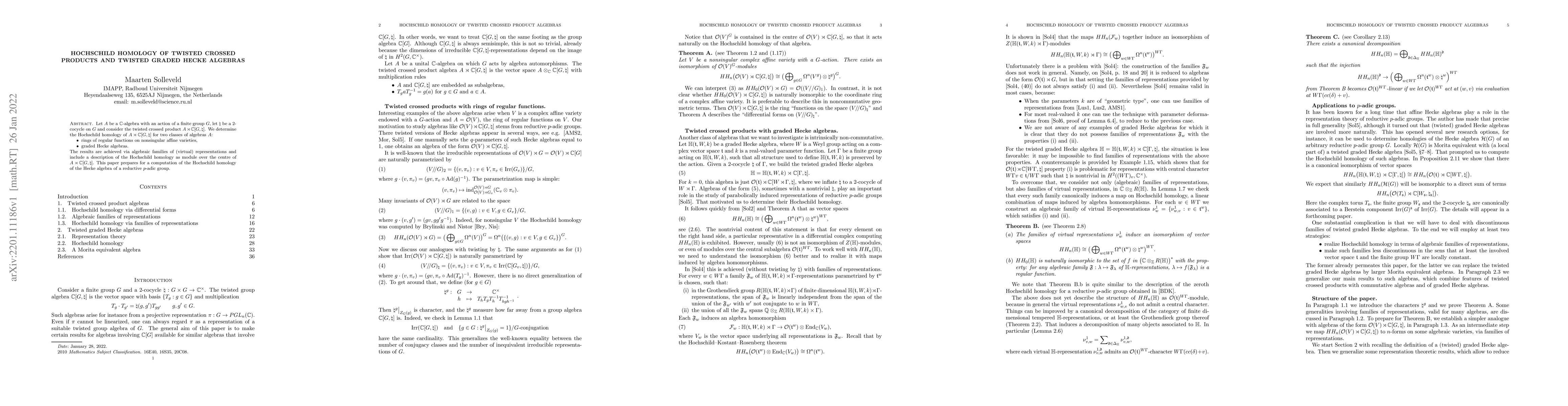 Thumbnail for Hochschild homology of twisted crossed products and twisted graded Hecke
  algebras
