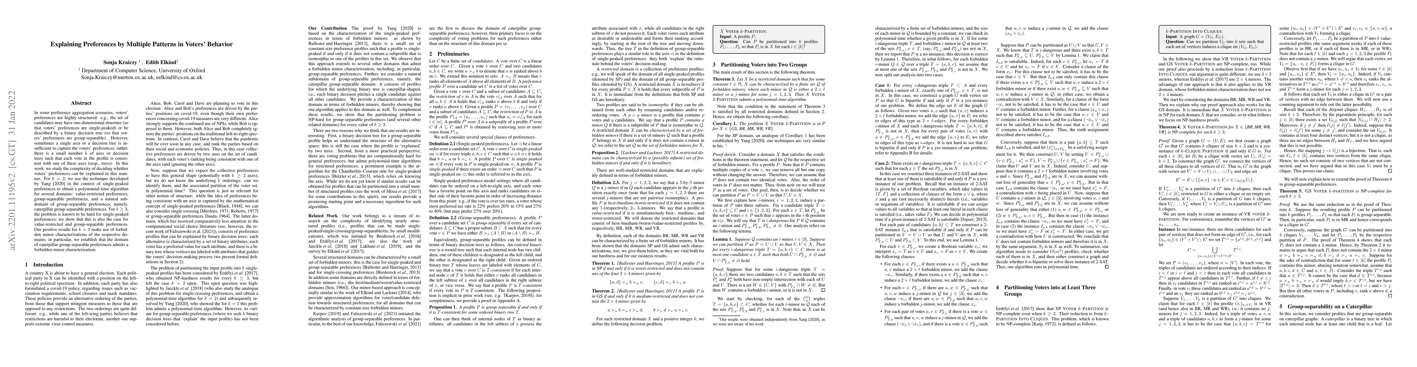 Thumbnail for Explaining Preferences by Multiple Patterns in Voters' Behavior