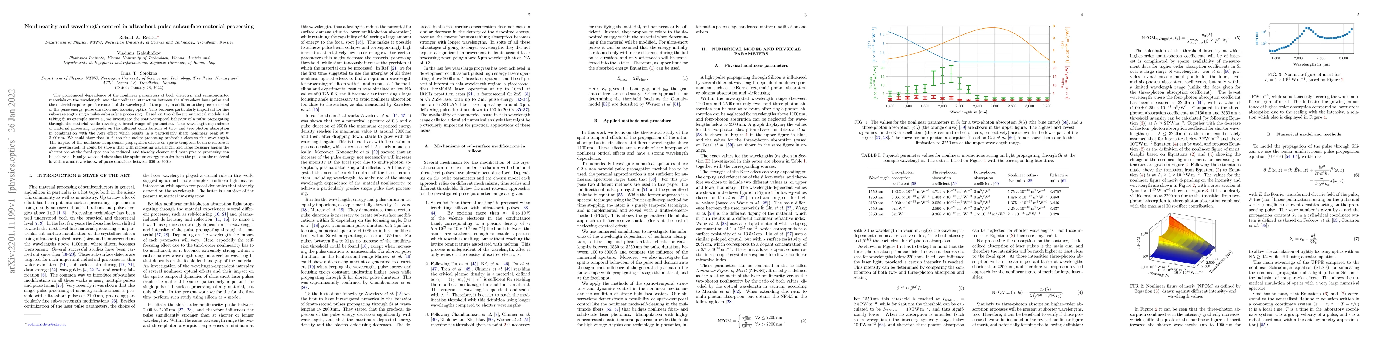 Thumbnail for Nonlinearity and wavelength control in ultrashort-pulse subsurface
  material processing