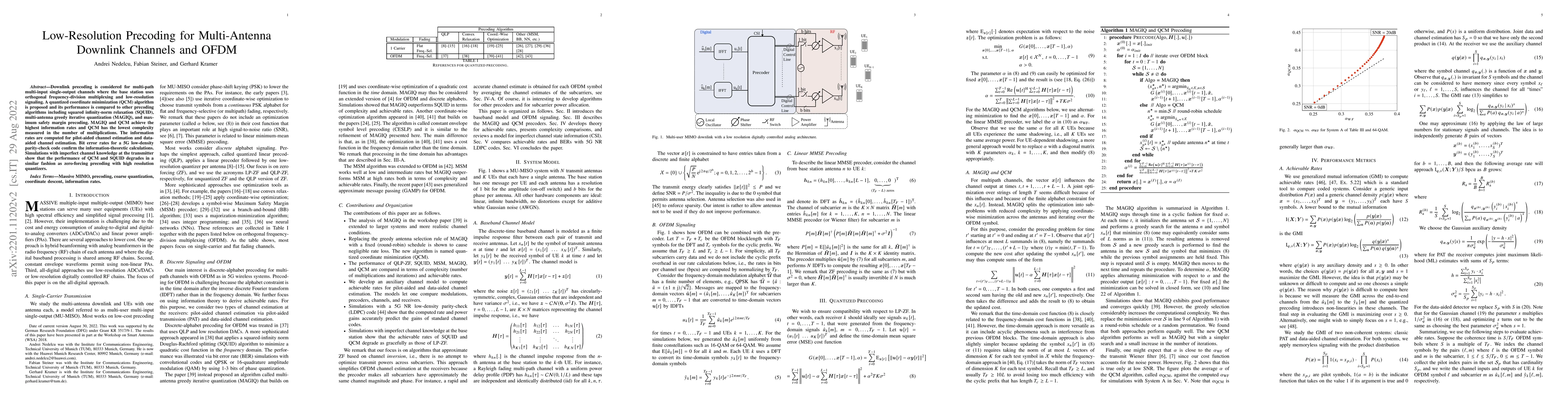 Thumbnail for Low-Resolution Precoding for Multi-Antenna Downlink Channels and OFDM