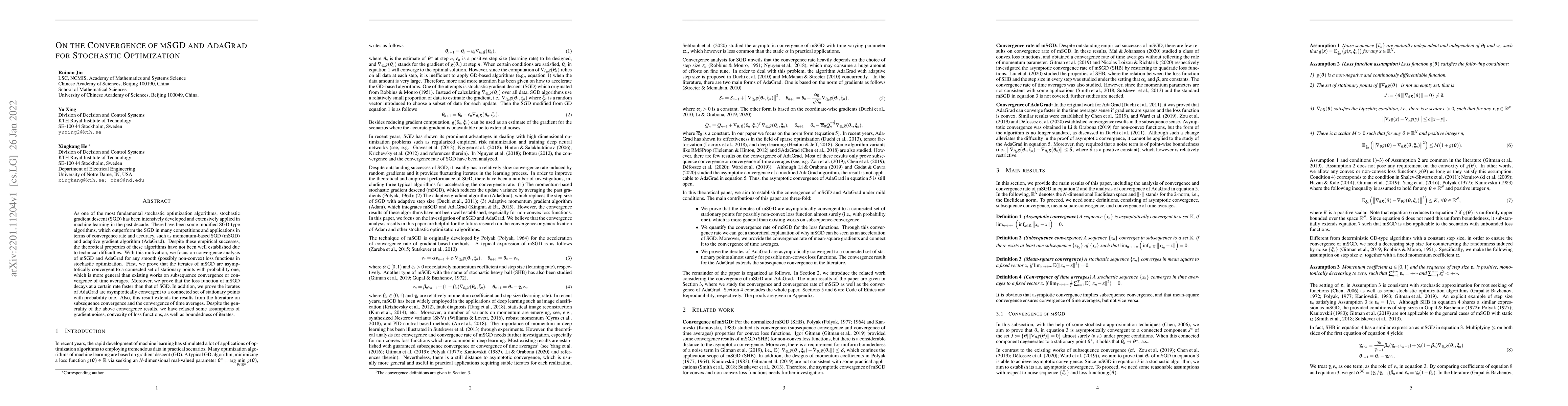 Thumbnail for On the Convergence of mSGD and AdaGrad for Stochastic Optimization