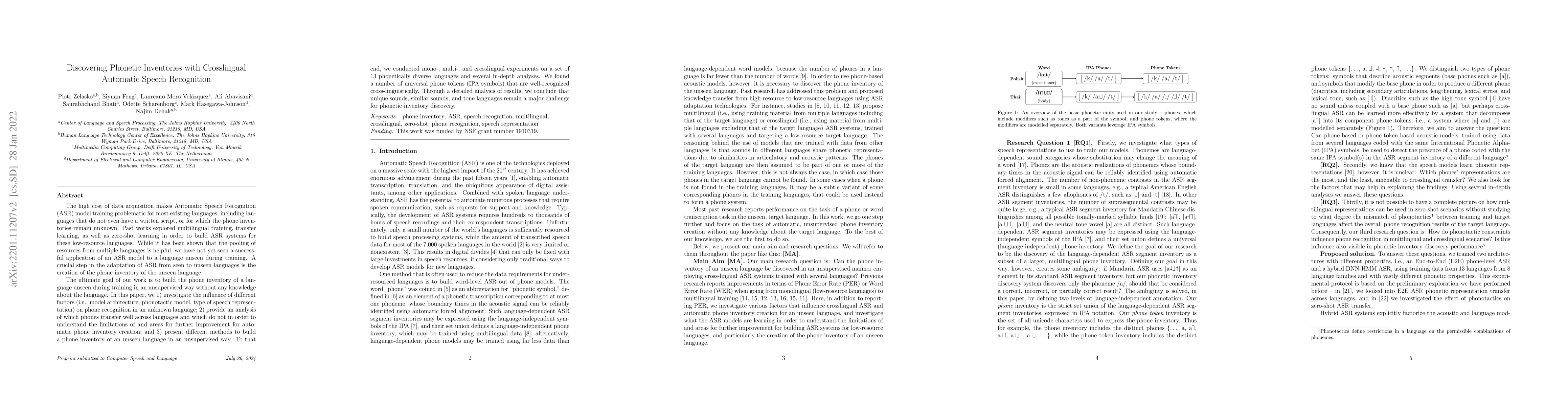 Thumbnail for Discovering Phonetic Inventories with Crosslingual Automatic Speech
  Recognition