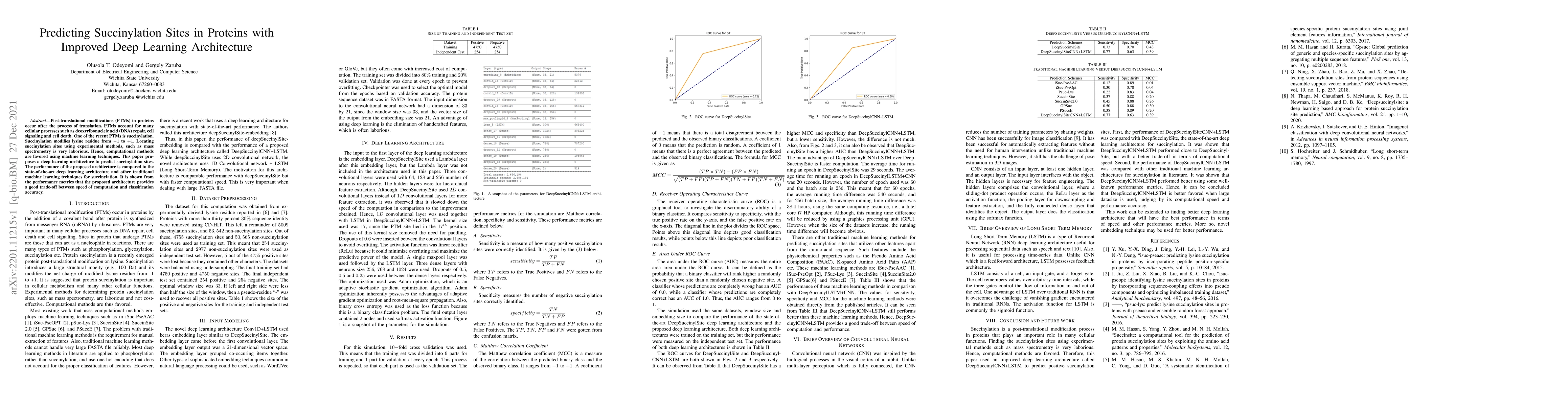 Thumbnail for Predicting Succinylation Sites in Proteins with Improved Deep Learning
  Architecture
